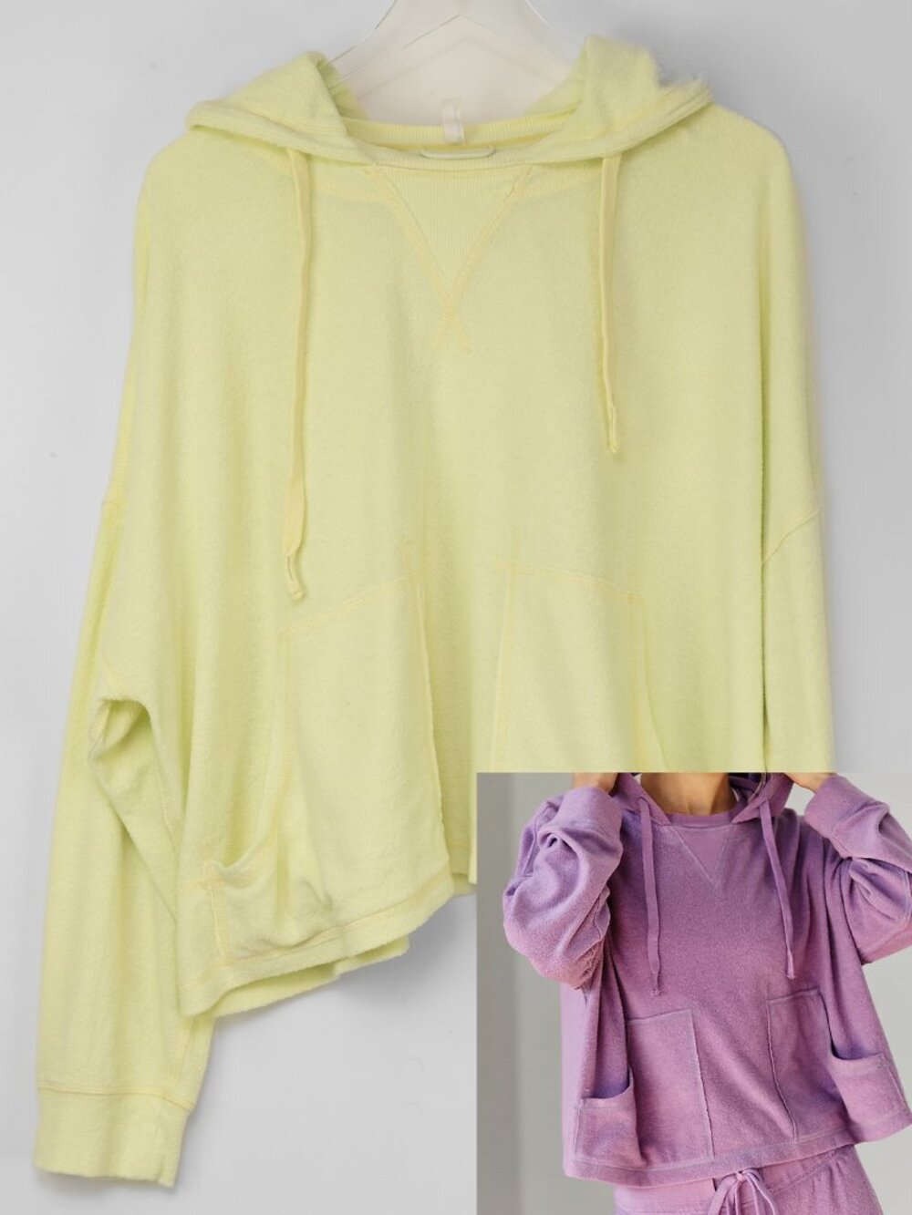 Free People Movement Radiant Hoodie Terrycloth Comfy Casual Yellow Size Medium